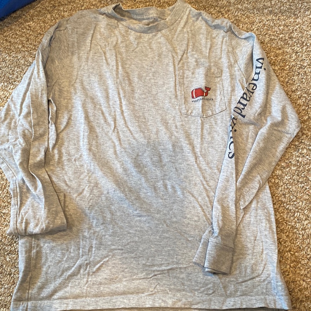 Boys long sleeve vineyard vines whale football t shirt